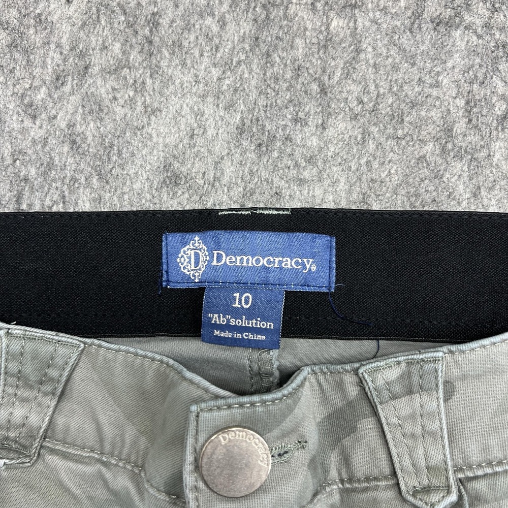 Democracy Ab Solution Jeans Womens 10 Green Camo Mid Rise Skinny Stretch 32x25 - Picture 3 of 16